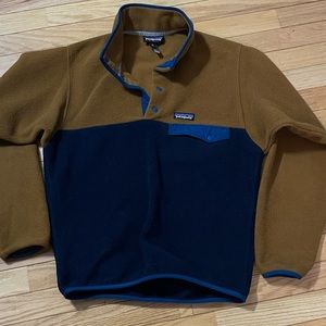 Patagonia Synchilla Navy and Brown Snap T Pullover